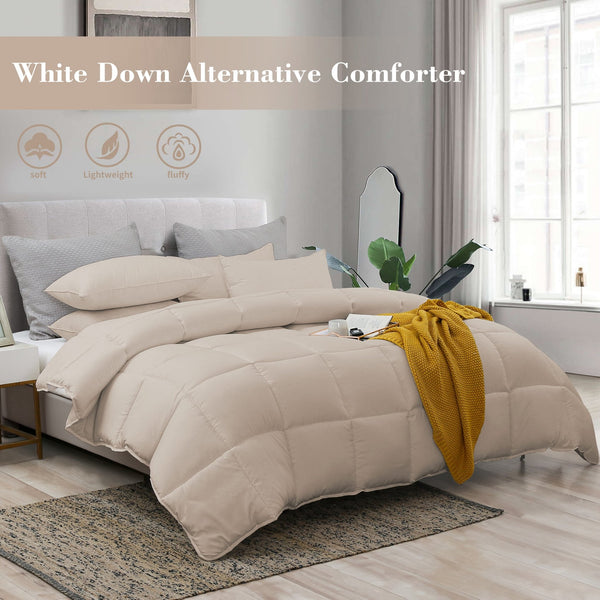 L LOVSOUL Beige Down Alternative Comforter - L - LOVSOUL