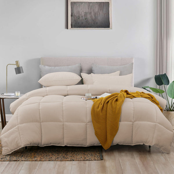 L LOVSOUL Beige Down Alternative Comforter - L - LOVSOUL