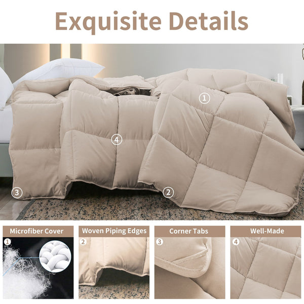 L LOVSOUL Beige Down Alternative Comforter - L - LOVSOUL