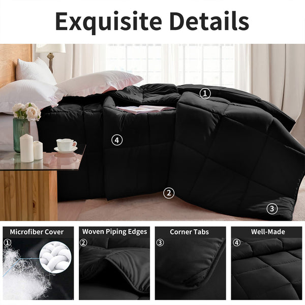 L LOVSOUL Black Down Alternative Comforter - L - LOVSOUL