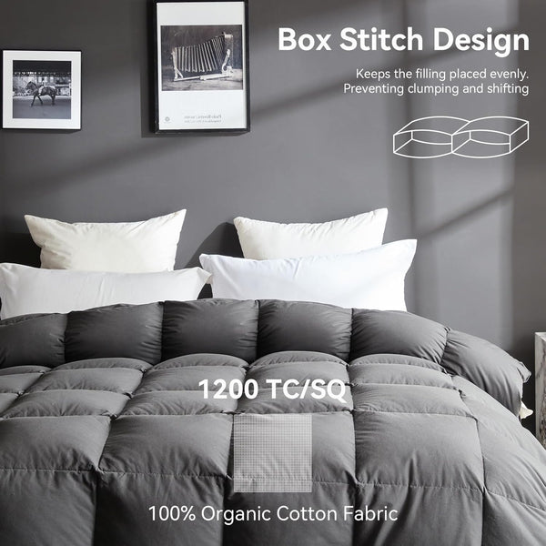 L LOVSOUL Goose Down Feather Comforter - Black - L - LOVSOUL