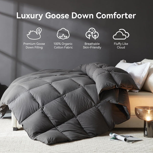 L LOVSOUL Goose Down Feather Comforter - Black - L - LOVSOUL