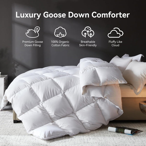 L LOVSOUL Goose Down Feather Comforter - White - L - LOVSOUL