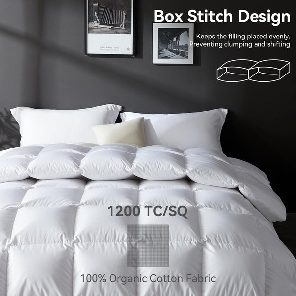 L LOVSOUL Goose Down Feather Comforter - White - L - LOVSOUL