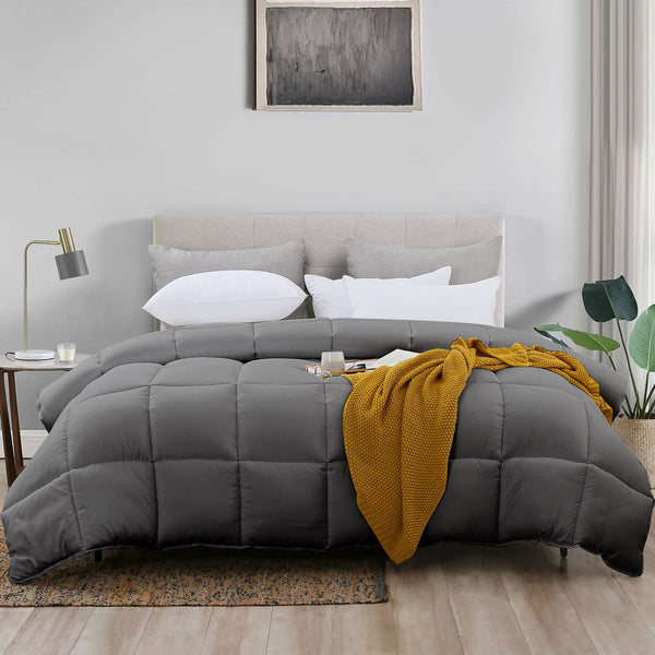 L LOVSOUL Gray Down Alternative Comforter - L - LOVSOUL