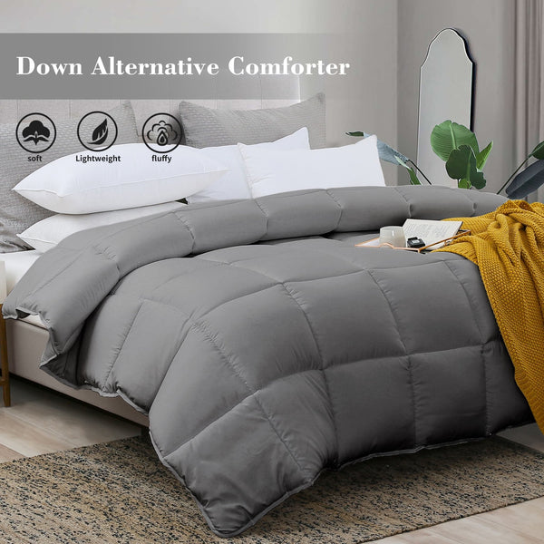 L LOVSOUL Gray Down Alternative Comforter - L - LOVSOUL