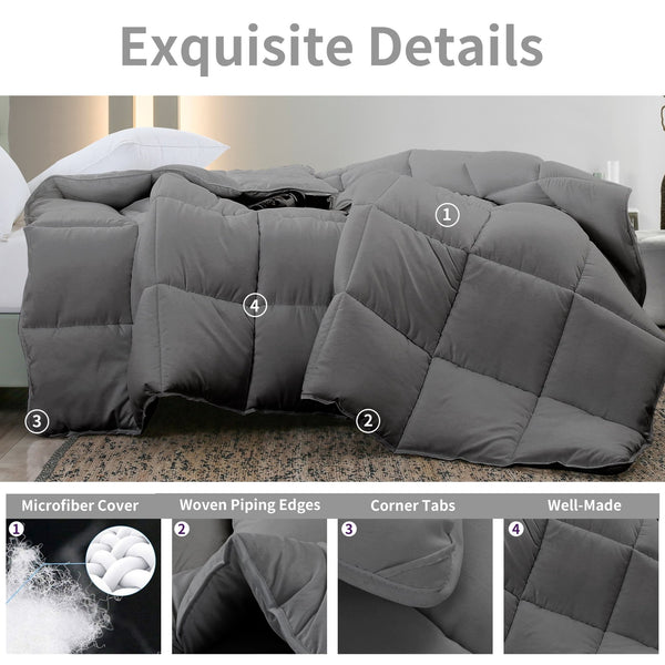 L LOVSOUL Gray Down Alternative Comforter - L - LOVSOUL