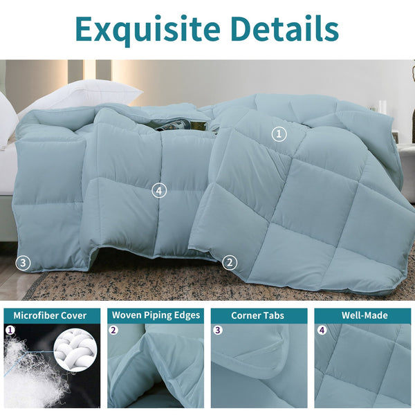 L LOVSOUL Light Blue Down Alternative Comforter - L - LOVSOUL