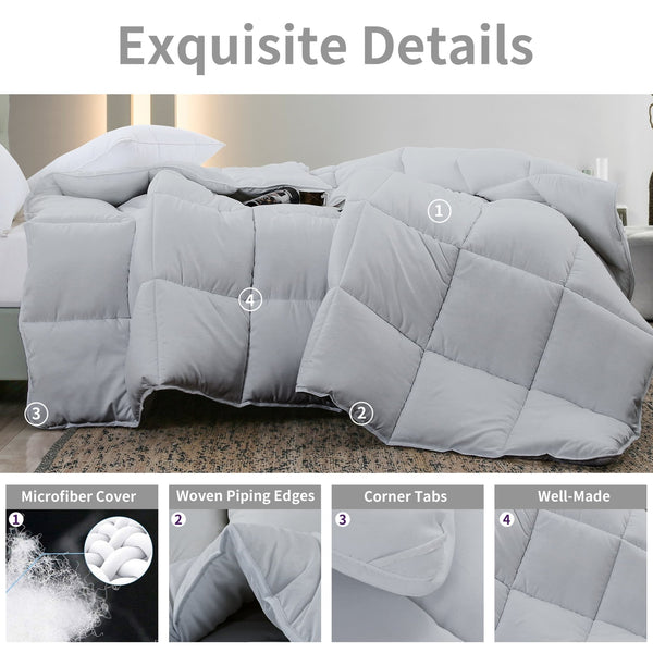 L LOVSOUL Light Gray Down Alternative Comforter - L - LOVSOUL
